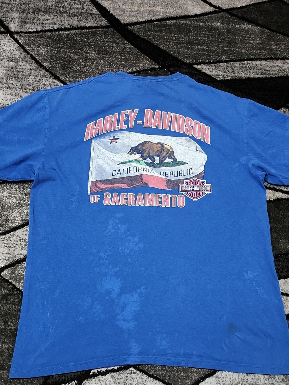 HARLEY DAVIDSON 2013 BLUE ENGINE GRAPHIC COTTON CREW-NECK SACRAMENTO TEE-SHIRT - Picture 13 of 15